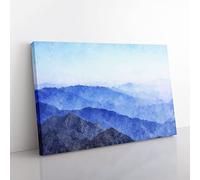Fog Over The Mountain Valleys Painting Modern Art Canvas Wall Art Print Ready to Hang, Framed Picture for Living Room Bedroom Home Office Décor, 60x40 cm (24x16 Inch)