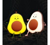 FOGARI Avocado Night Light, 3 Modes, Touch Control, Dimmable Silicone Pink Children's Room Night Light, USB Rechargeable
