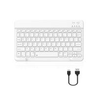 FOGARI Bluetooth Keyboard 10“ - Portable Wireless Ultra slim UK Layout keyboard for iPad 10.9/iPad Air 11,Samsung S10FE/S10 Lite,Xiaomi,Lenovo, Phone - White