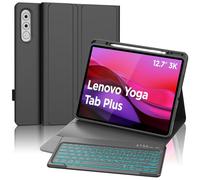 FOGARI Case Keyboard for Lenovo Yoga Tab Plus 12.7 inch Tablet 2025,Detachable Backlit Bluetooth UK Version Keyboard for Yoga Tab Plus 2025, Black
