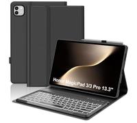 FOGARI HONOR MagicPad 3/3 Pro 13.3 inch Wi-Fi Tablet Keyboard Case - 7 Color Backlight Wireless Detachable Folio UK Version Keyboard Cover for HONOR MagicPad 3/3 Pro 13.3", Black
