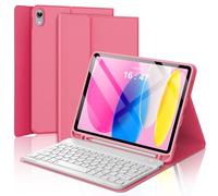 FOGARI iPad 10th Generation Case with Keyboard, Magnetic Wireless Detachable Keyboard, Thin & Light, Smart Folio Cover with Pencil Holder for iPad 10th Generation 2022 10.9 inch, Auto Sleep/Wake, Red