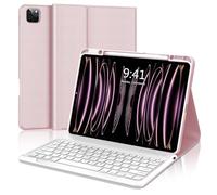 FOGARI iPad Pro 12.9 Keyboard Case 6th/5th/4th/3rd Generation - Wireless Bluetooth Detachable UK Layout Keyboard Folio Cover for iPad Pro 12.9 2022/2021/2020/2018, Pink