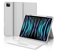 FOGARI iPad Pro 12.9 Keyboard Case - iPad Pro 12.9 6/5/4/3rd Gen Case with Detachable BT Keyboard, Touchpad, QWERTY UK Layout, Gris