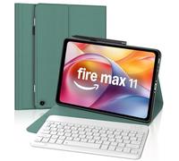 FOGARI Keyboard Case for Fire Max 11 2023 11'' tablet, Case for Fire Max 11(13th Generation), Detachable Bluetooth UK Version Keyboard, Dark Green