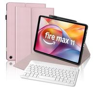 FOGARI Keyboard Case for Fire Max 11 2023 11'' tablet, Case for Fire Max 11(13th Generation), Detachable Bluetooth UK Layout Keyboard, Pink