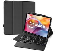 FOGARI Keyboard Case for Fire Max 11 2023 11'' tablet, Case for Fire Max 11(13th Generation), Detachable Bluetooth Trackpad UK Version Keyboard - Black
