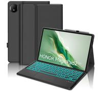 FOGARI Keyboard Case for Honor Magic Pad 2 Tablet 12.3 Inch, Multi Touch Trackpad, 7 Colours Lighting Keyboard with Magnetic Removable for Magic Pad 2 12.3 Inch, German QWERTZ, Black