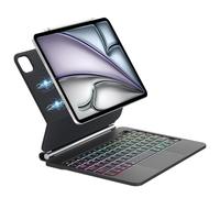 FOGARI Keyboard Case for iPad Air 13 2025/2024 (M3/M2), Magic Keyboard for iPad Pro 12.9 (6/5/4/3 Gen), QWERTZ German Magnetic Stand Magic Keyboard with Multi Touch Trackpad, Black