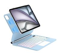 FOGARI Keyboard Case for iPad Air 13 2025/2024 (M3/M2), Magic Keyboard for iPad Pro 12.9 (6/5/4/3 Gen), QWERTZ German Magnetic Stand Magic Keyboard with Multi Touch Trackpad, Light Blue