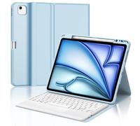 FOGARI Keyboard Case for iPad Air 13 M2 2024/M3 2025&iPad Pro 12.9(6th/5th/4th/3rd Gen),Detachable Wireless Keyboard Cover,Multi-Touch Trackpad,with Pencil Holder,Auto Sleep/Wake,Sky Blue