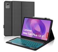 FOGARI Keyboard Case for Lenovo Idea Tab Plus 12.1 inch 2025/Lenovo Tab K12, Detachable Bluetooth 7 Colors Backlit UK Layout Keyboard for Lenovo Idea Tab Plus 12.1"/K12 TB361FU/TB361ZU, Black