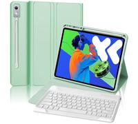 FOGARI Keyboard Case for Lenovo Idea Tab Pro 12.7 Inch 2025, QWERTZ Layout German, Case Keyboard with Magnetic Removable Bluetooth for Lenovo Idea Tab Pro 12.7 Inch 2025, Light Green