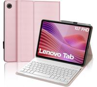 FOGARI Keyboard Case for Lenovo Tab 10.1 Inch 2025 with Multi Track Pad and Pen Holder, Magnetic Removable Bluetooth Keyboard Protective Case for Lenovo Tab 10.1 2025, QWERTZ Layout, Pink