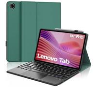 FOGARI Keyboard Case for Lenovo Tab 10.1 Inch 2025 with Multi Track Pad and Pen Holder, Magnetic Removable Bluetooth Keyboard Protective Case for Lenovo Tab 10.1 2025, QWERTZ Layout, Dark Green