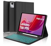 FOGARI Keyboard Case for Lenovo Tab M11 2024, German QWERTZ, 7 Colours Lighting Magnetic Removable Keyboard for Lenovo Tab M11 11 Inch 2024 (TB330FU / TB330XU), Black