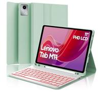 FOGARI Keyboard Case for Lenovo Tab M11 2024, German QWERTZ, 7 Colours Lighting Magnetic Removable Keyboard for Lenovo Tab M11 11 Inch 2024 (TB330FU / TB330XU), Light Green