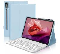 FOGARI Keyboard Case for Lenovo Tab P12 12.7 Inch 2023, QWERTZ Layout, Case Keyboard with Magnetic Removable German Bluetooth for Lenovo Tab P12 12.7 Inch 2023, Light Blue