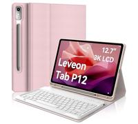 FOGARI Keyboard Case for Lenovo Tab P12 12.7 Inch 2023, QWERTZ Layout, Case Keyboard with Magnetic Removable German Bluetooth for Lenovo Tab P12 12.7 Inch 2023, Pink