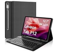 FOGARI Keyboard Case for Lenovo Tab P12 12.7 Inch 2023, QWERTZ Layout German, Case Keyboard with Magnetic Removable Bluetooth for Lenovo Tab P12 12.7 Inch 2023, Black