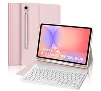 FOGARI Keyboard Case for Samsung Galaxy Tab S10 Lite 2025 /S10 FE/S9FE/S9, Magnetic Bluetooth Wireless UK Layout Keyboard, Smart Case for Samsung Galaxy Tab 10.9"/11", Pink