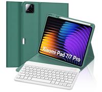 FOGARI Keyboard Case for Xiaomi Pad 7/7 Pro 11.2 Inch 2024, German QWERTZ, Magnetic Removable German Bluetooth Keyboard for Xiaomi Pad 7/7 Pro 11.2 inch, Dark Green