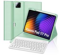 FOGARI Keyboard Case for Xiaomi Pad 7/7 Pro 11.2 Inch 2024, German QWERTZ, Magnetic Removable German Bluetooth Keyboard for Xiaomi Pad 7/7 Pro 11.2 Inches, Light Green