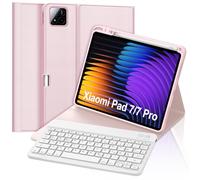 FOGARI Keyboard Case for Xiaomi Pad 7/7 Pro 11.2 Inch 2024, German QWERTZ, Magnetic Removable German Bluetooth Keyboard for Xiaomi Pad 7/7 Pro 11.2 Inches, Pink
