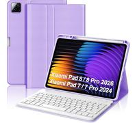 FOGARI Keyboard Case for Xiaomi Pad 8/Pad 8 Pro & Pad 7/Pad 7 Pro 11.2 Inch,Magnetically Wireless Detachable Ultra-Thin Keyboard,with Pen Holder,Stain Resistant Cover, Rechargeable,Lavender Purple