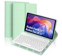FOGARI Keyboard Case for Xiaomi Redmi Pad 2 11" 2025/Redmi Pad SE 11" 2023, Detachable Bluetooth UK Layout Keyboard with Pencil Holder Case for RedmiPad 2 11" 2025/RedmiPad SE 11" 2023, Light Green