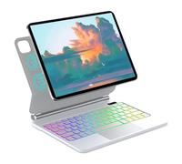FOGARI Magic Keyboard Case for iPad Air 13 2025/2024 (M3/M2), Magic Keyboard for iPad Pro 12.9 (6/5/4/3 Gen), QWERTZ German Magnetic Stand Magic Keyboard with Multi Touch Trackpad, White