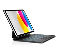 FOGARI Magnetic Keyboard Case for iPad 10th Generation 10.9 inch 2022/11th Generation 2025 A16 11 inch, Floating Stand Style, 7-Colour Backlight, with Trackpad, Black