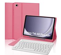 FOGARI Samsung Galaxy Tab A9 Plus / A9+ Keyboard Case - UK Layout Detachable Bluetooth Keyboard Slim Smart Cover for Samsung Galaxy Tab A9 Plus/A9+ 11 inch 2023, Red