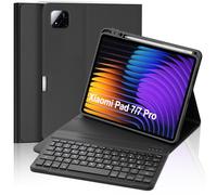 FOGARI Xiaomi Pad 7 Keyboard 2024 - Xiaomi Pad 7 Pro 11.2 Inch Case - Magnetic Removable Keyboard with QWERTZ Layout, Smart Case with Pen Holder, Black