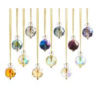FOGAWA 12PCS Christmas Tree Crystal Ball Ornaments 20MM Glass Baubles Christmas Decorations Rainbow Prism Balls Suncatcher for Xmas Party Outdoor Indoor Wedding Party Home Decor