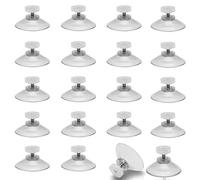 FOGAWA 20Pcs Suction Cups Window Suckers Glass Suction Pads 40mm M5 Threads Clear Plastic Sucker Pads Without Hooks for Decor Camping Car Caravan Kitchen Toothbrush Soap Suction Holder