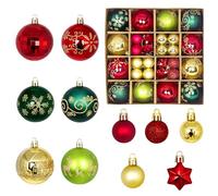 FOGAWA 44pcs Christmas Baubles Green Red and Gold Baubles 6cm/3cm Christmas Ball Ornaments Xmas Tree Bauble Shatterproof Hanging Balls for Xmas Party Home Decor
