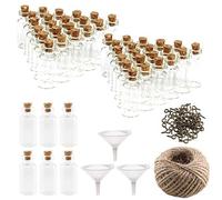 FOGAWA 48Pcs 20ml Small Glass Bottles with Cork Lids Mini Glass Bottle Clear Wish Bottle Miniature Potion Bottles Empty Spell Jars for Wedding Favors Party Christmas Decor