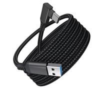 Fogbush Link Cable 3m with Separate Charging Port,USB C to USB C Braided Cable for VR Headset High Speed PC Data Transfer,VR Cable Compatible with Meta Quest 3S/Meta Quest 3/Oculus/Pico 4