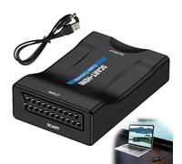 Fogbush Scart to H-DMI Converter, Scart to H-DMI Adapter 720P/1080P Switch Converter Adapter with 1M USB Power Cable for PS1 PS2 PS3 Old DVD Player TV HD Monitor Projector VHS Sky Blu-Ray