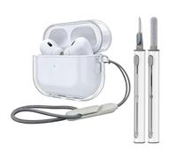 Fogbush Transparent Case Compatible with AirPods Pro 3 Case, Includes Cleaning Pen and Wrist Strap, for AirPods Pro 3 Case (Clear)