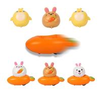 Fogcosy 10 Pcs Easter Wind Up Toy for Kids - Bunny Chick & Carrot Pull Back Car Racers, Easter Party Bag Fillers for Easter Party Favours, Easter Gifts for Kids Boys Girls