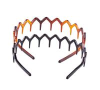 Fogcosy 2 Pack Plastic Zigzag Headband - Black, Women's Hair Comb Headband, 12cm Wide, 2 Pieces per Pack