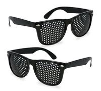 Fogcosy 2Pcs Pinhole Glasses - Vision Correction Astigmatism Pinhole Glasses for vision improvement Unisex, Relaxation, Small Hole for Fatigue Relief (Black)