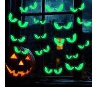 Fogcosy 36 Pcs Halloween Luminous Window Stickers, Glow in The Dark Halloween Decorations Peeping Eyes Stickers, Removable Fluorescent Eyes Sticker for Carnival Vampire Door Decorations