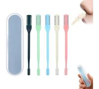 Fogcosy 5 Pack Nose Hair Trimmer - 2 in 1 Double Sided Nose Hair Knife & Ear Picker, 360° Rotating Nasal Hair Cutter Clipper for Adults, Unisex