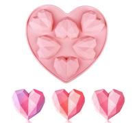 Fogcosy Heart Silicone Cake Mold, 6 Cavity Heart Shaped Chocolate Moulds for Baking, Non Stick Baking Tray Muffin Cupcake Tin for Chocolate Candy Pudding Cupcake Cake Mousse