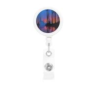 Foggy Bamboo Forest At Night Retractable Badge Holder Convenient and Durable for Offices Schools and Hospitals Use