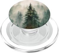 Foggy Forest Pine Tree Woods Green Nature Outdoor Explore PopSockets PopGrip for MagSafe