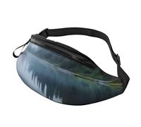 Foggy Lake by Mount Rainier Fanny Pack for Men Women Fashion Waist Packs Travel Crossbody Bag With Adjustable Strap Everywhere Belt Bag Waterproof Chest Bags Cycling Bum Bag Wallet